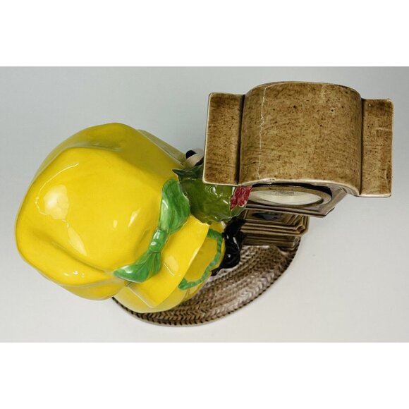 VTG BYRON MOLDS West Germany 10.5"x8.5" Ceramic Girl w/ Grandfather CLOCK *Read* - Picture 5 of 9